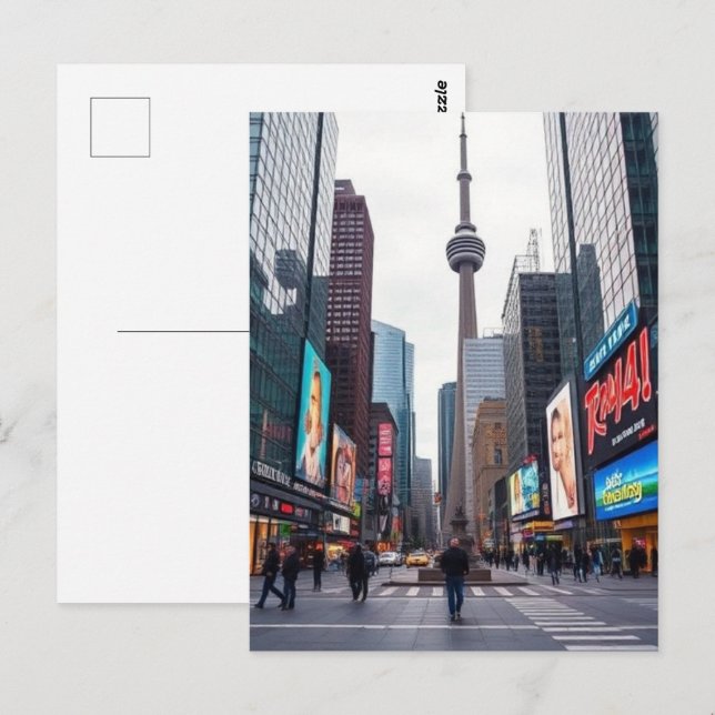 Printable Toronto Canada Travel Art Vintage Postcard (Front/Back)