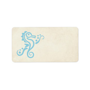 Printable Turquoise Aqua Seahorse Address Labels