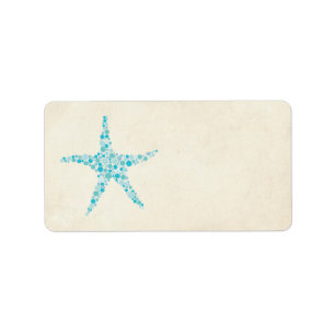 Printable Turquoise Aqua Starfish Address Labels