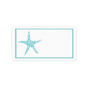 Printable Turquoise Aqua Starfish Address Labels