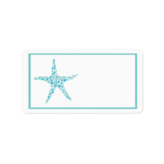 Printable Turquoise Aqua Starfish Address Labels (Front)