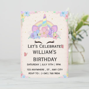 Printable Unicorn Birthday Card   Instant Download