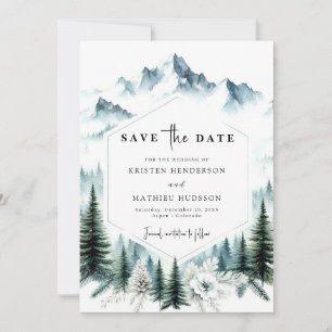 Printable Unique Mountain Wedding Save The Date
