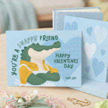 Printable Valentines Day Cards for Kids Alligator