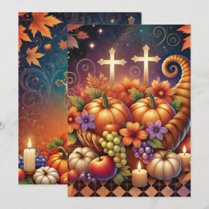Printable Vibrant Christian Halloween Cornucopia Invitation