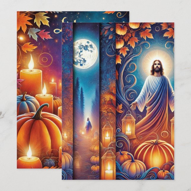 Printable Vibrant Christian Halloween Jesus Invitation (Front/Back)