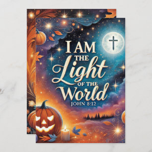 Printable Vibrant Christian Halloween Scripture Invitation