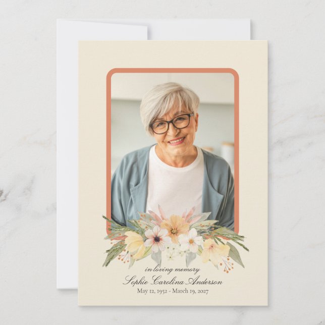 Printable Vintage Celebration of Life Program Invitation (Front)