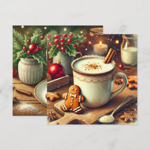 Printable Vintage Christmas Gingerbread Hot Milk Invitation