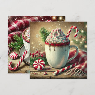 Printable Vintage Christmas Peppermint Mocha Invitation