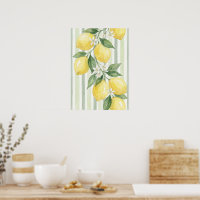 Printable Wall Art Lemon Watercolor Botanical