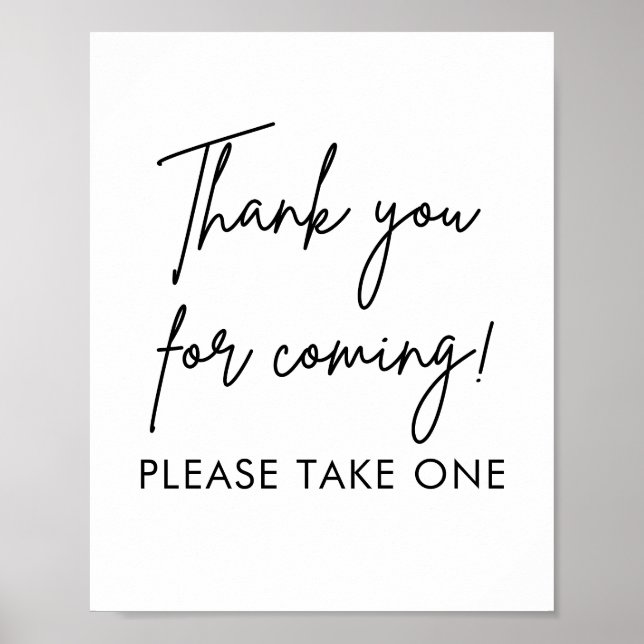 Printable Wedding Favours Please Take One Sign (Front)