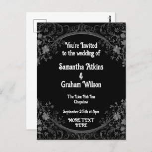 Printable wedding invitation template postcard