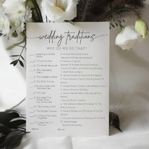 Printable Wedding Traditions Bridal Shower Game