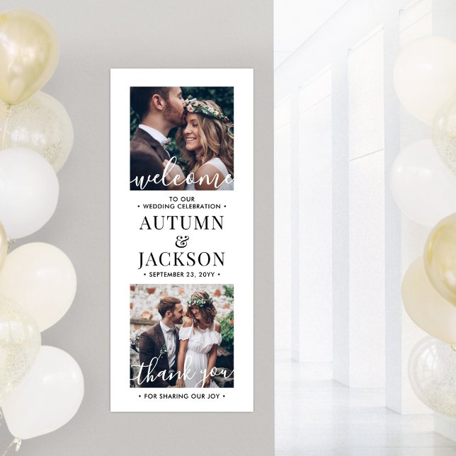 Printable Wedding Welcome Simple Modern 2 Photo Poster (Creator Uploaded)