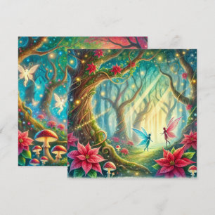 Printable Whimsical Forest & Poinsettia Scrapbook Invitation