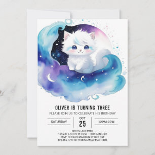 Printable Whimsical Kitty Birthday Invitation