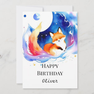 Printable Woodland Fox Birthday Card