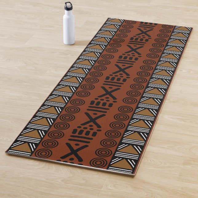 Printed African Bogolan Designer Yoga Matt Yoga Mat (In Situ)