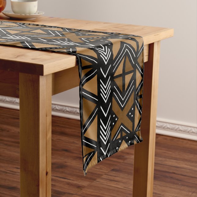 Printed African Bogolan Table Runner (In Situ)