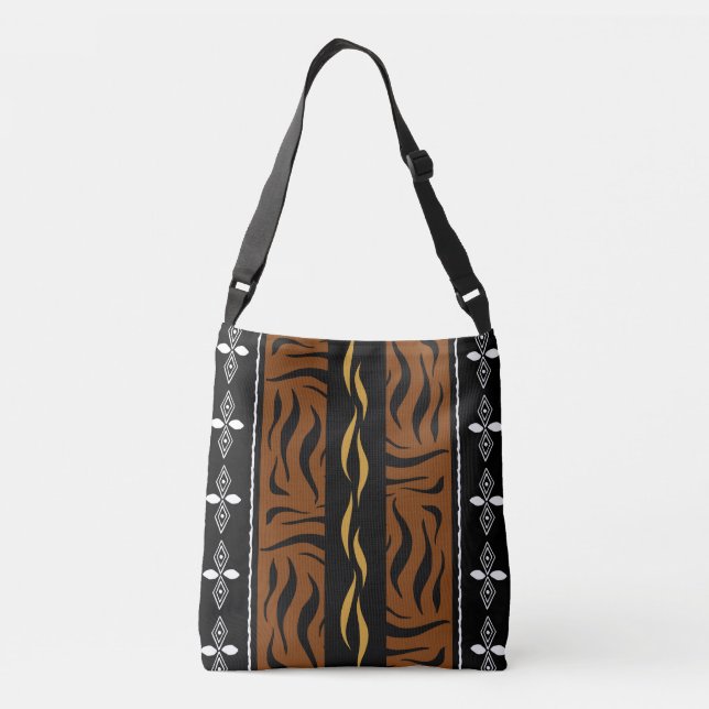 Printed African Cultural Mud Cloth Design Tote Bag (Back)