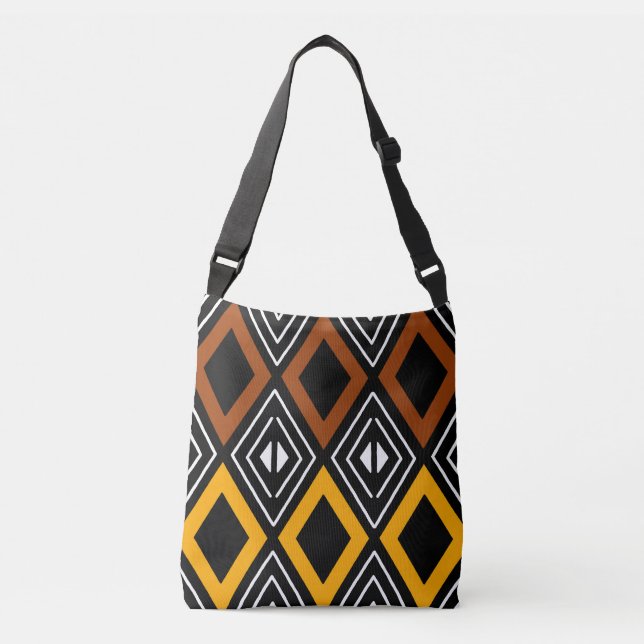 Printed African Mud Cloth Design Tote Bag (Front)