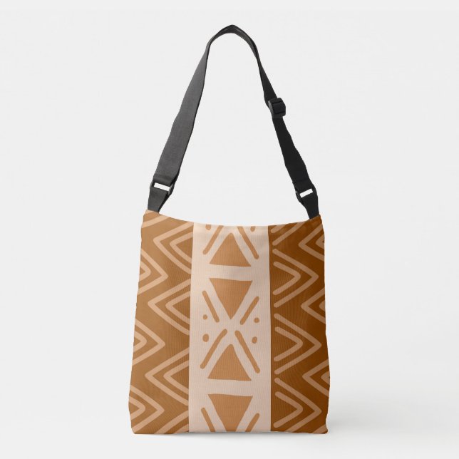 Printed African Mud Cloth Design Tote Bag (Front)