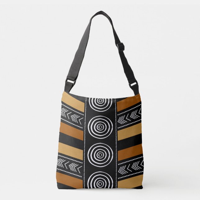 Printed African Mud Cloth Design Tote Bag (Front)