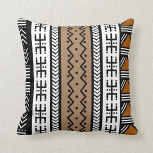 Printed African Mud Cloth Design Tote Bag Throw Pi Cushion
