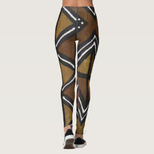  Printed African mud cloth leggings