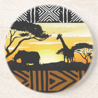 Printed African Safari Scene Coaster