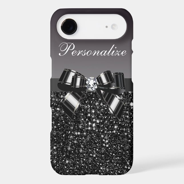 Printed Black & White Sequins, Bow & Diamond Case-Mate iPhone Case (Back)