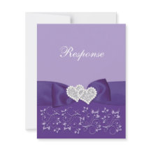 PRINTED BOW Purple White Floral Wedding Response C