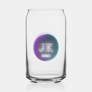 Printed Can Glass JK 2021 Pink Teal Logo
