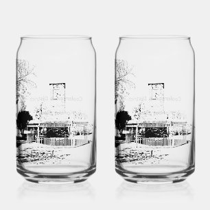 Printed can glass set(set of 2)16ounces