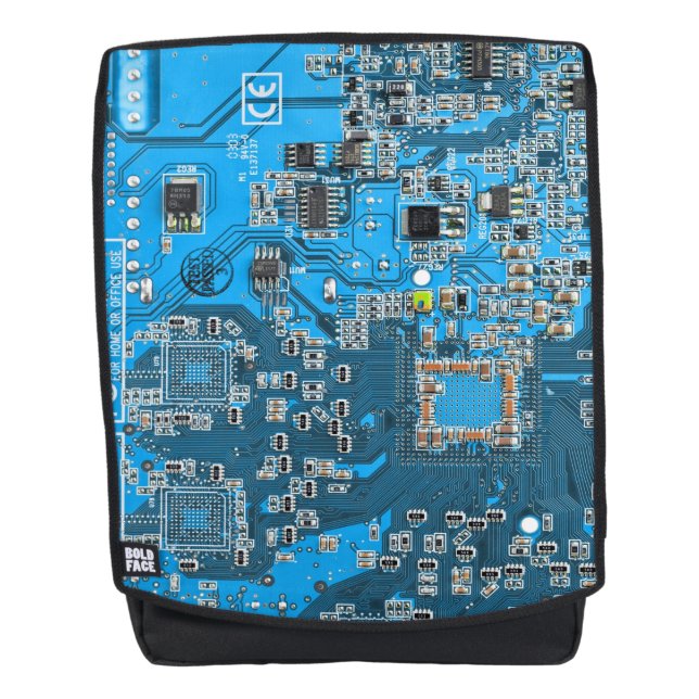 Printed Circuit Assembly PCB Blue Circuit Board Backpack (Front)