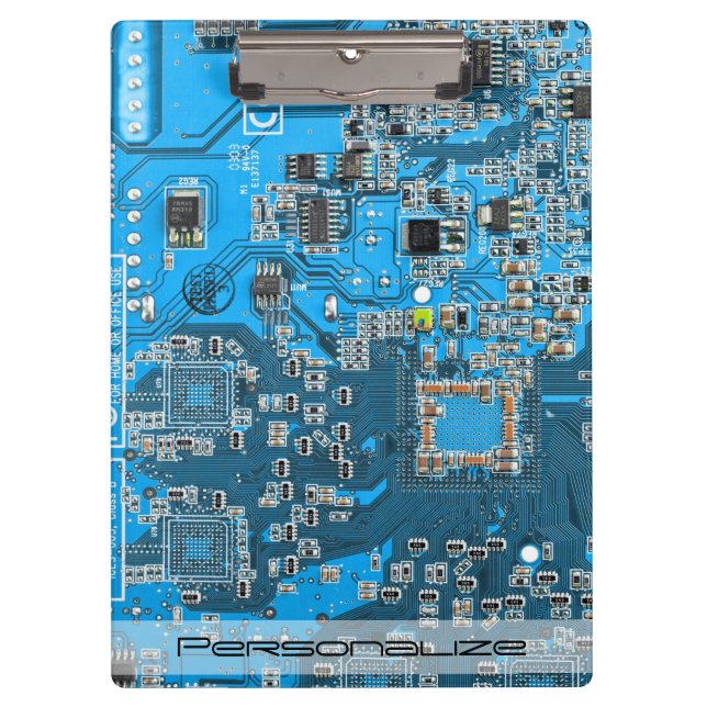 Printed Circuit Assembly PCB Blue Circuit Board Clipboard (Front)