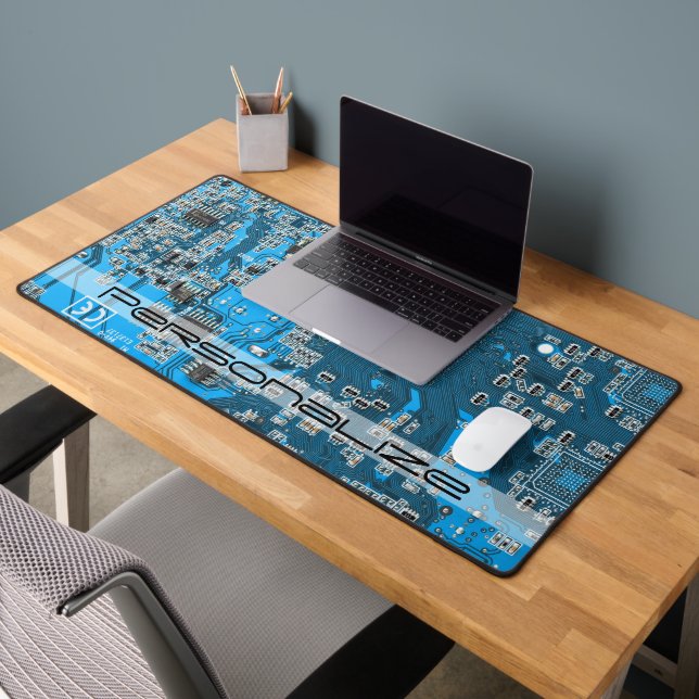 Printed Circuit Assembly PCB Blue Circuit Board Desk Mat (Office 2)