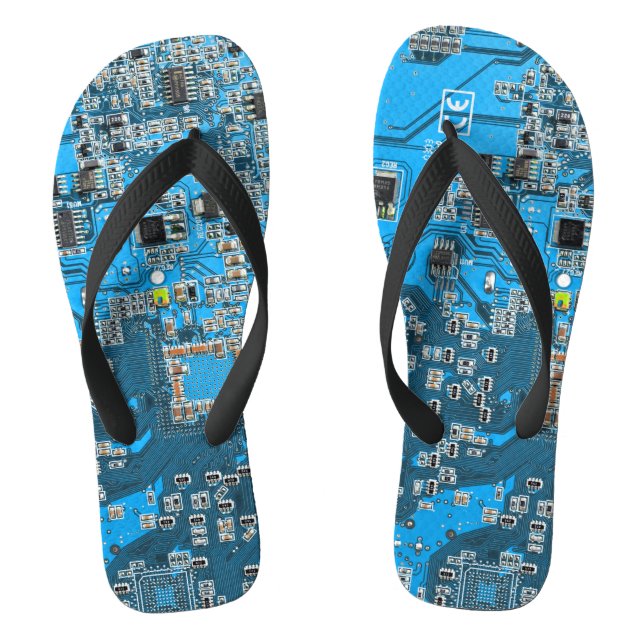 Printed Circuit Assembly PCB Blue Circuit Board Flip Flops (Footbed)