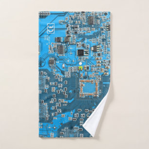 Printed Circuit Assembly PCB Blue Circuit Board Hand Towel