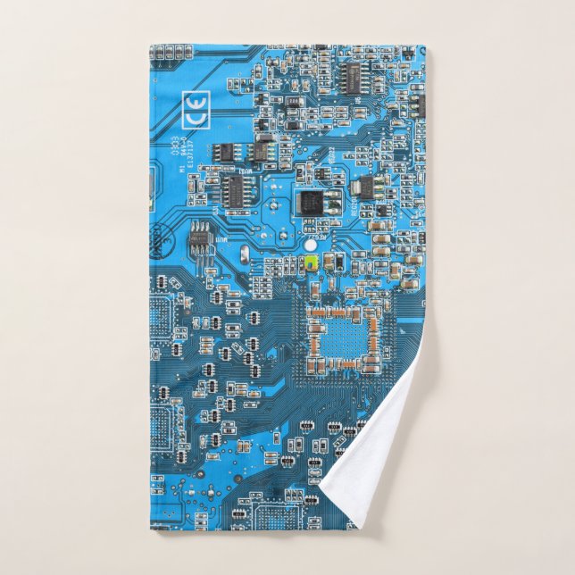 Printed Circuit Assembly PCB Blue Circuit Board Hand Towel (Hand Towel)