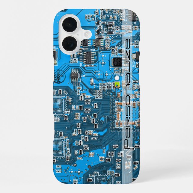 Printed Circuit Assembly PCB Blue Circuit Board iPhone Case (Back)