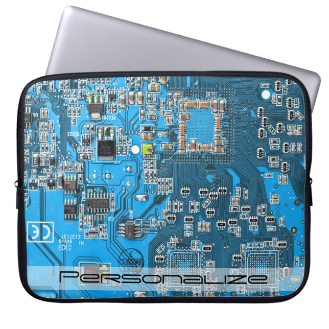 Printed Circuit Assembly PCB Blue Circuit Board Laptop Sleeve (Front)