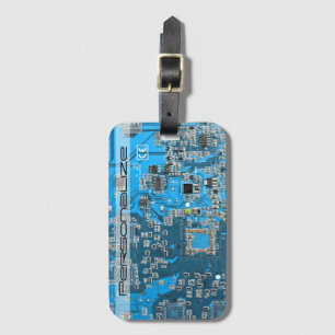 Printed Circuit Assembly PCB Blue Circuit Board Luggage Tag