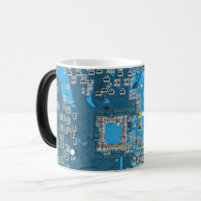 Printed Circuit Assembly PCB Blue Circuit Board Magic Mug (Front Left)