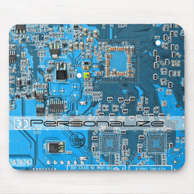 Printed Circuit Assembly PCB Blue Circuit Board Mouse Mat (Front)