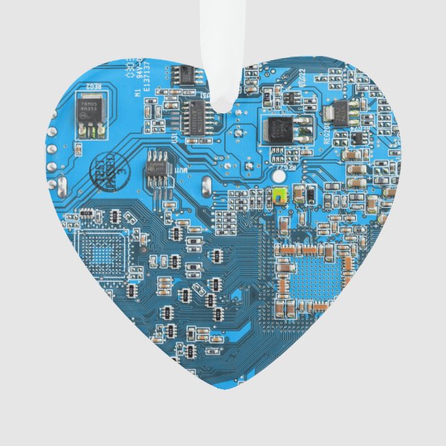 Printed Circuit Assembly PCB Blue Circuit Board Ornament (Front)
