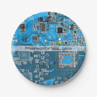 Printed Circuit Assembly PCB Blue Circuit Board Paper Plate