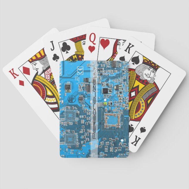 Printed Circuit Assembly PCB Blue Circuit Board Playing Cards (Back)