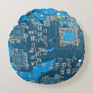 Printed Circuit Assembly PCB Blue Circuit Board Round Cushion